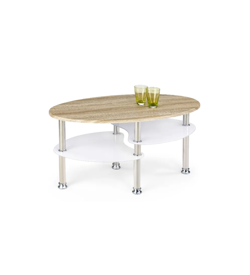 Ława MEDEA 90 cm w kolorze dąb sonoma z dodatkiem koloru białego