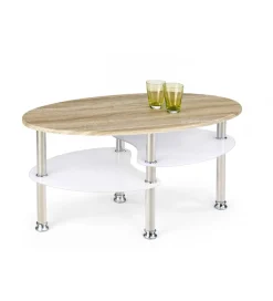 Ława MEDEA 90 cm w kolorze dąb sonoma z dodatkiem koloru białego