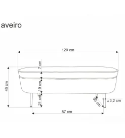 Ławka AVEIRO 120 cm z pojemnikiem Bouclé kremowa