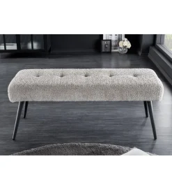 Ławka BOUTIQUE 100 cm tkanina bouclé szampański greige