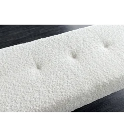 Ławka BOUTIQUE 100 cm tkanina bouclé biała