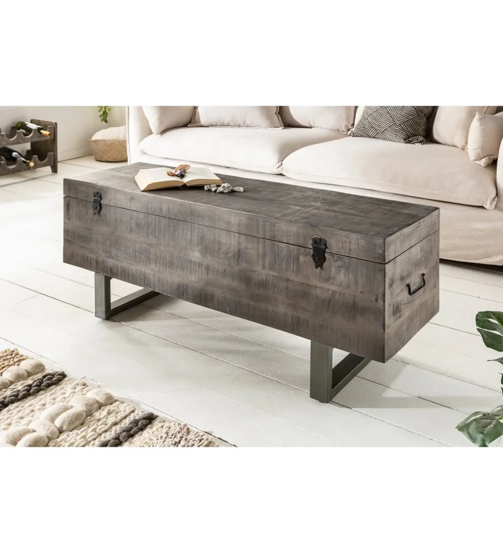 Ławka Factory Loft 115 cm mango szara