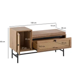 Ławka FONTA 100 cm w optyce dębu