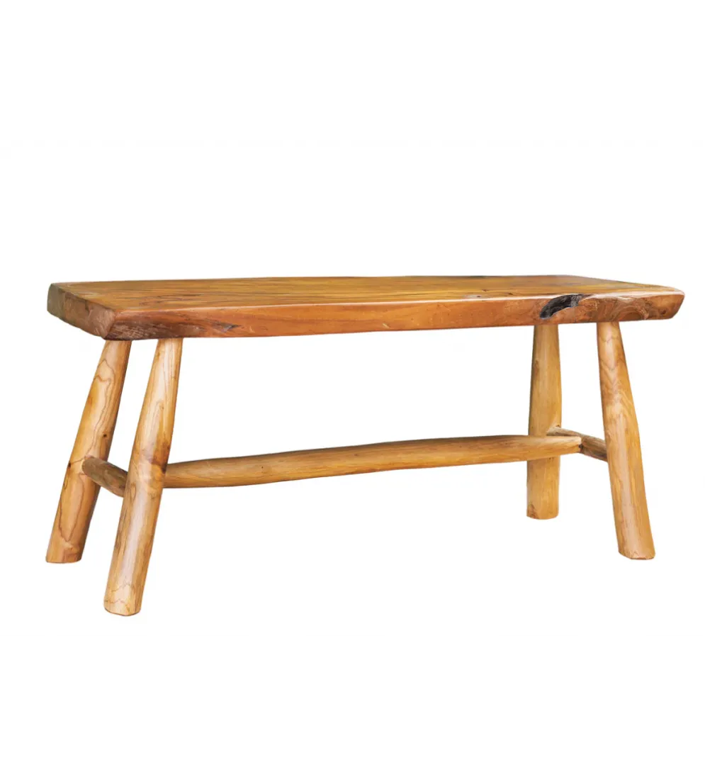 Ławka ROOT 100 cm drewno teak naturalny brąz