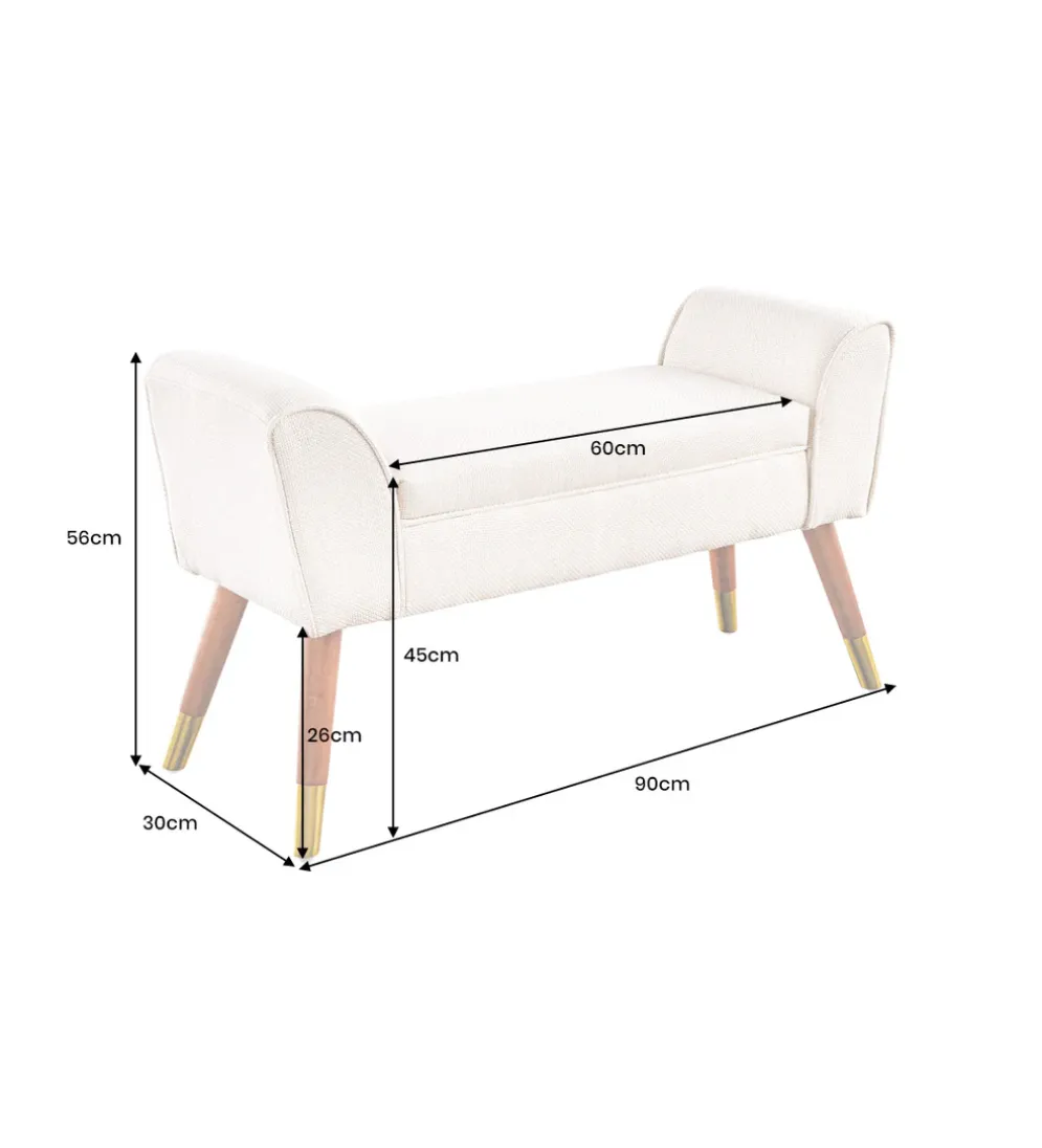 Ławka SCARLETT 90 cm beżowa