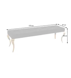 Ławka TRENTINO Modern Barock 172 cm szara