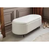 Ławka VOQUE 110 cm z pojemnikiem Bouclé kremowo biała