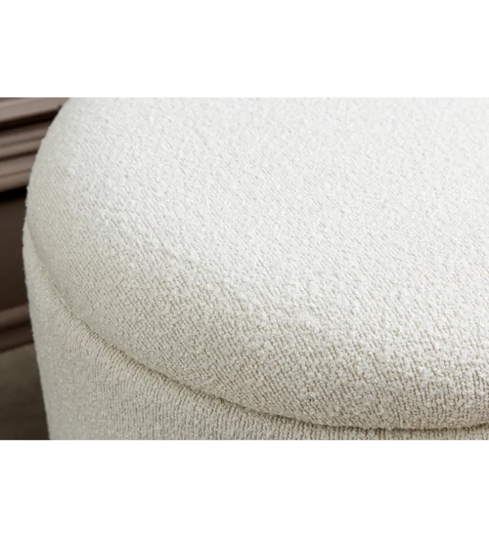 Ławka VOQUE 110 cm z pojemnikiem Bouclé kremowo biała