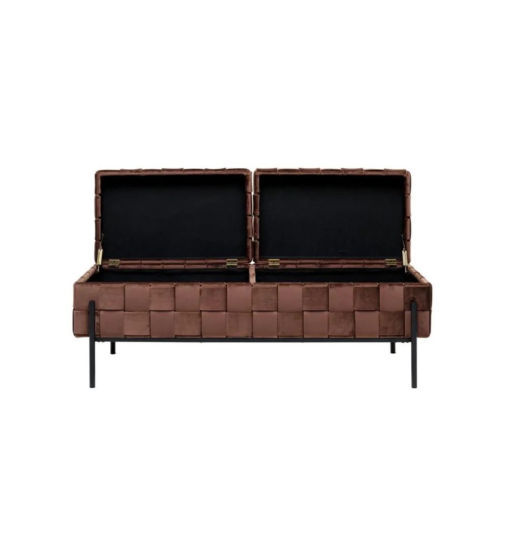 Ławka ze schowkiem WEAVE 121 cm mocca