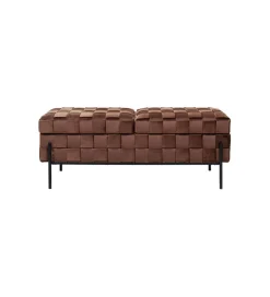 Ławka ze schowkiem WEAVE 121 cm mocca