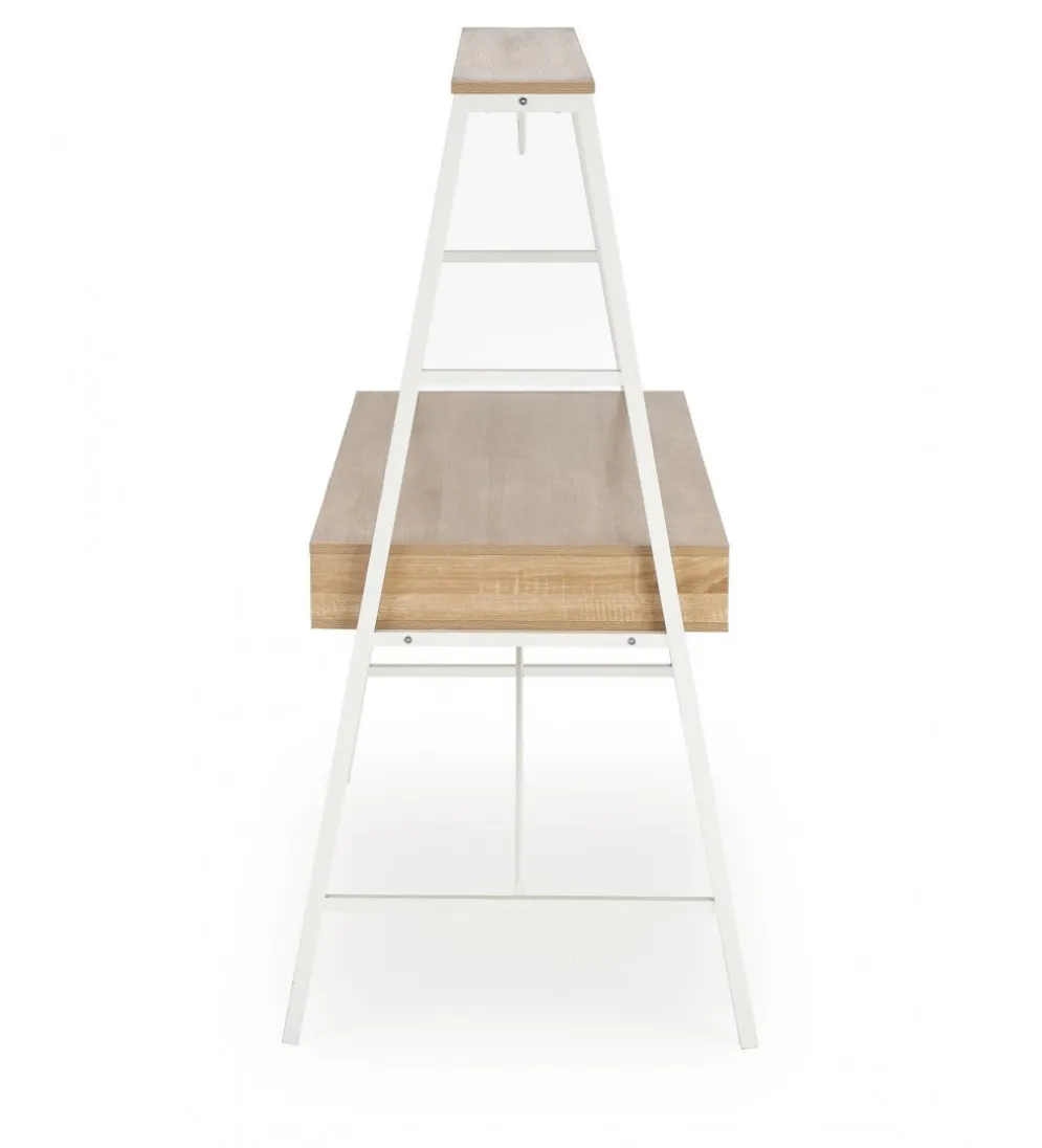 Biurko dwustanowiskowe COAST 139 cm w kolorze dąb sonoma biały