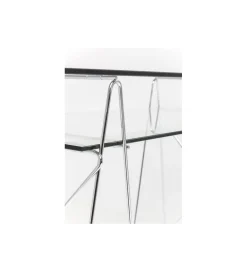 Biurko szklane POLAR 130 cm srebrne