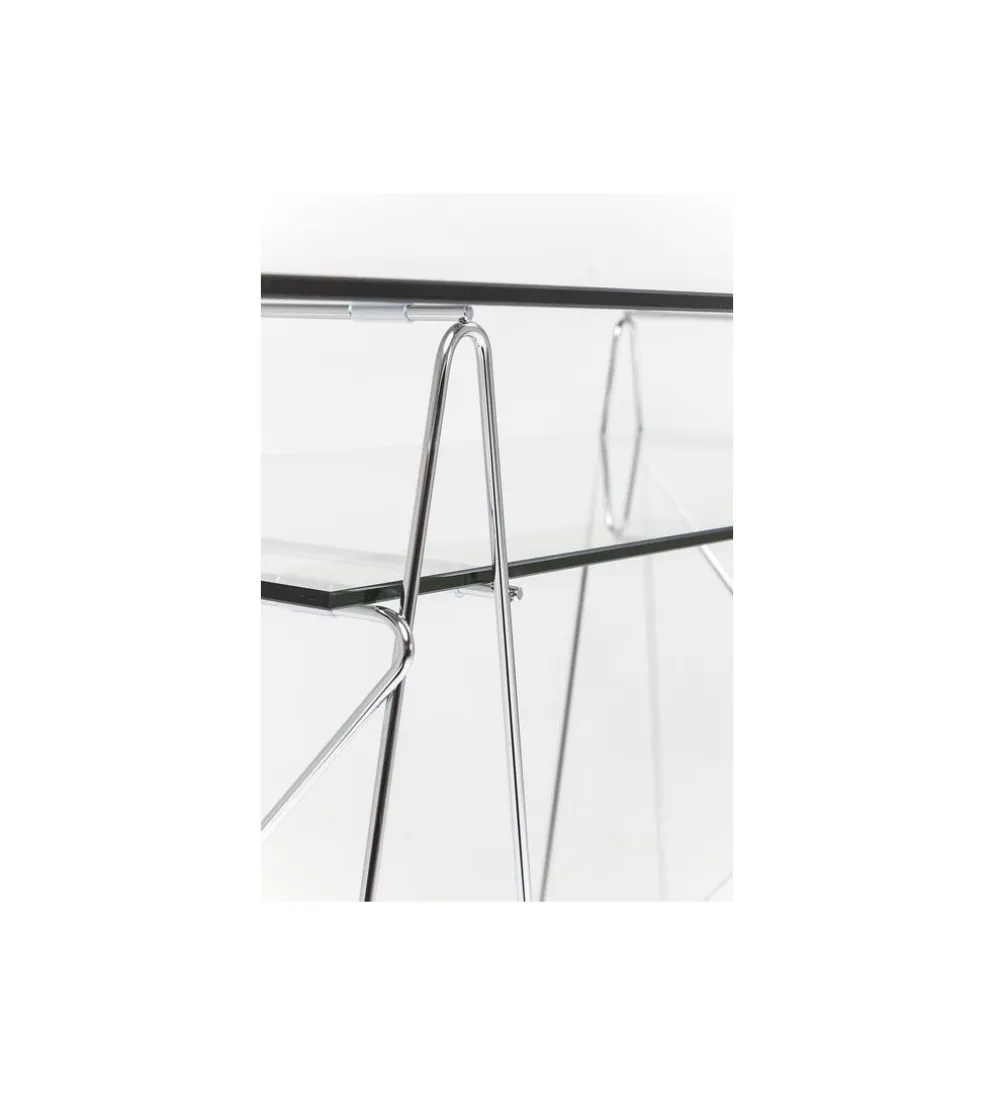 Biurko szklane POLAR 130 cm srebrne