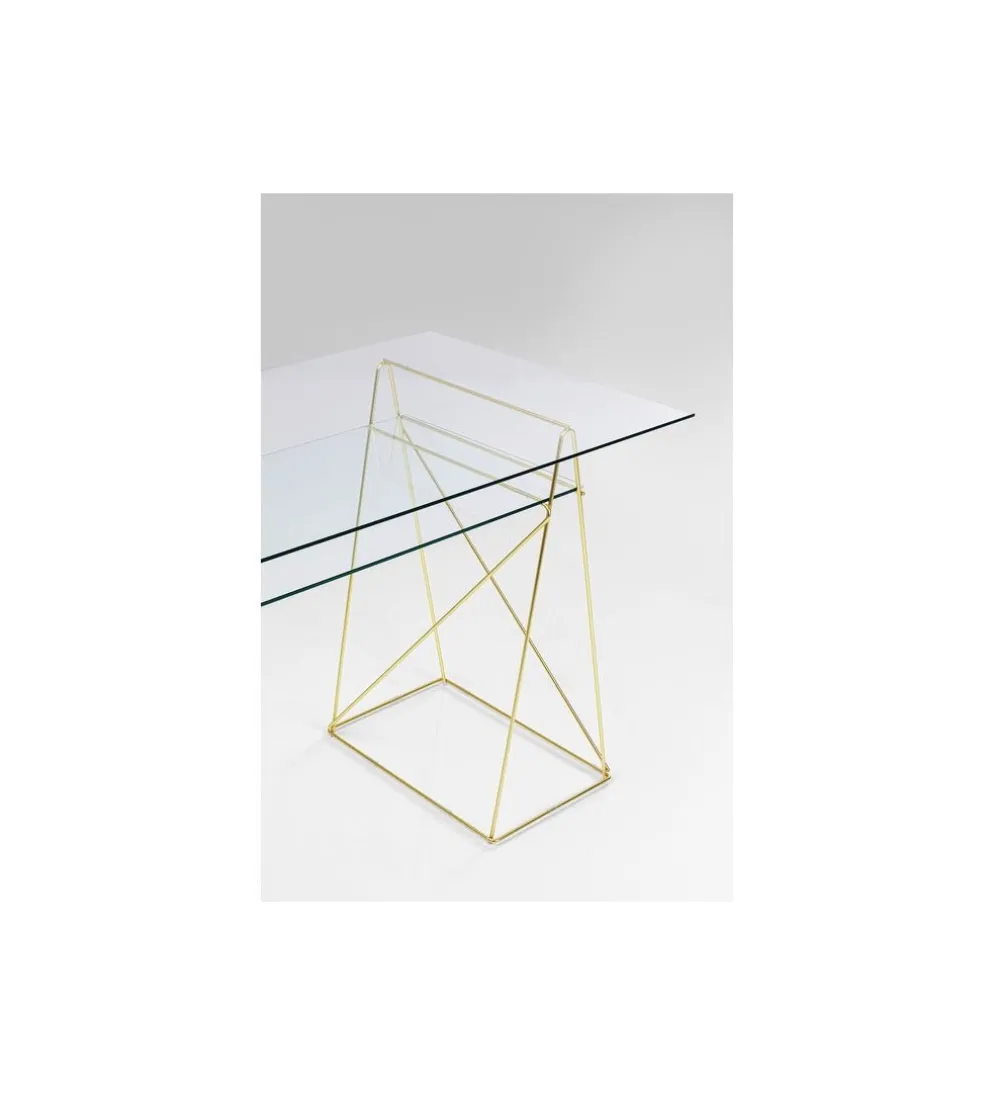 Biurko szklane POLAR 135 cm złote
