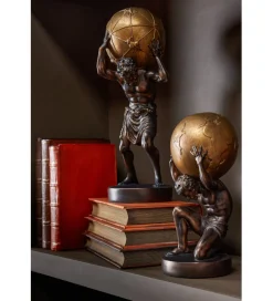 Figurka BALL HOLDING 42 cm ciemno brązowa złota
