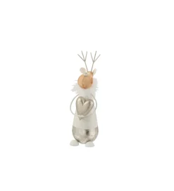Figurka dekoracyjna Reindeer Heart 30 cm biała