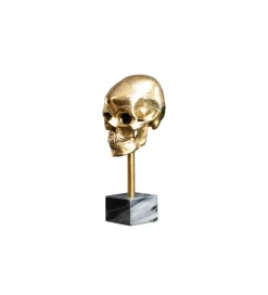 Figurka dekoracyjna Skull złota