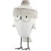 Figurka Owl Hat Winter 40 cm biało szara