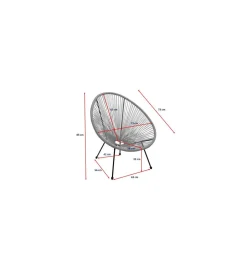 Fotel ACAPULCO 85 cm żółty