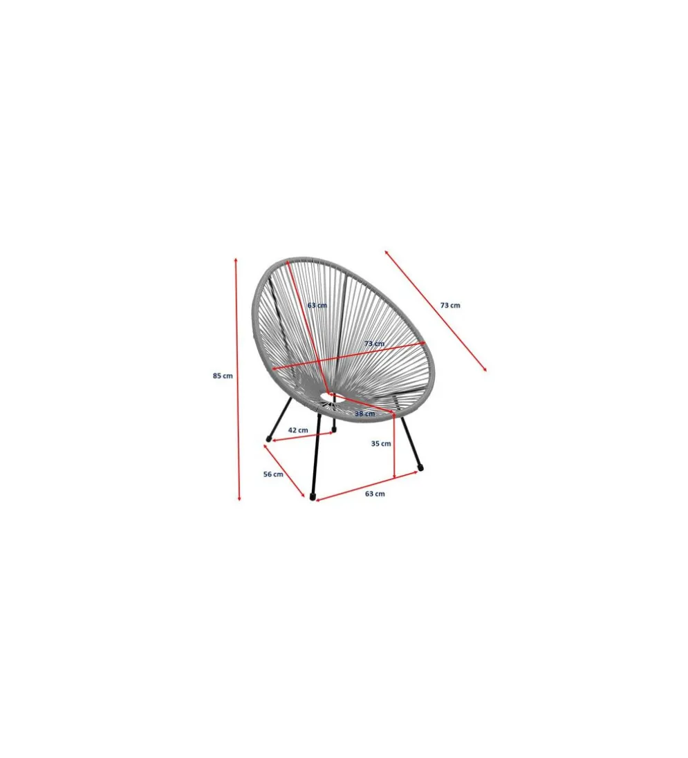 Fotel ACAPULCO 85 cm żółty
