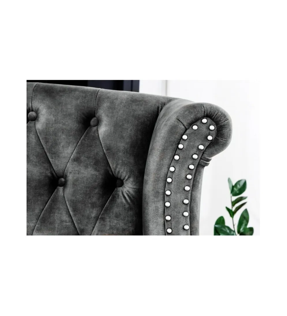 Fotel BRIGIDA Chesterfield szary