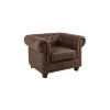 Fotel Chesterfield 105 Cm Brąz Vintage