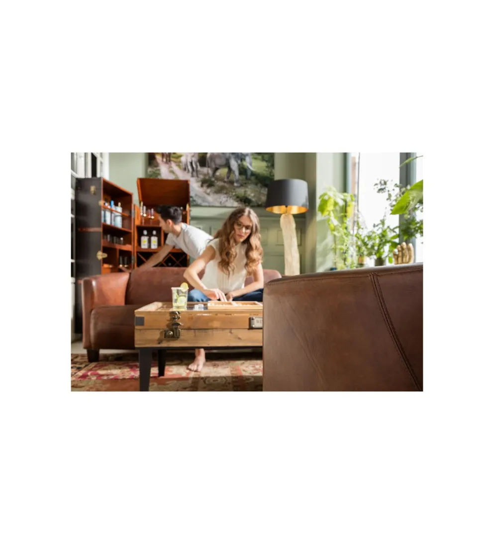 Fotel CIGAR LOUNGE skórzany brązowy