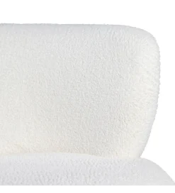 Fotel ENKIR 73 cm biały tapicerowany boucle
