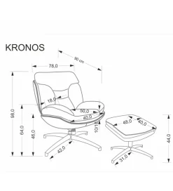 Fotel KRONOS z podnóżkiem beżowy