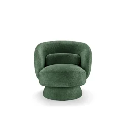 Fotel obrotowy BOSSA NOVA bouclé zielony