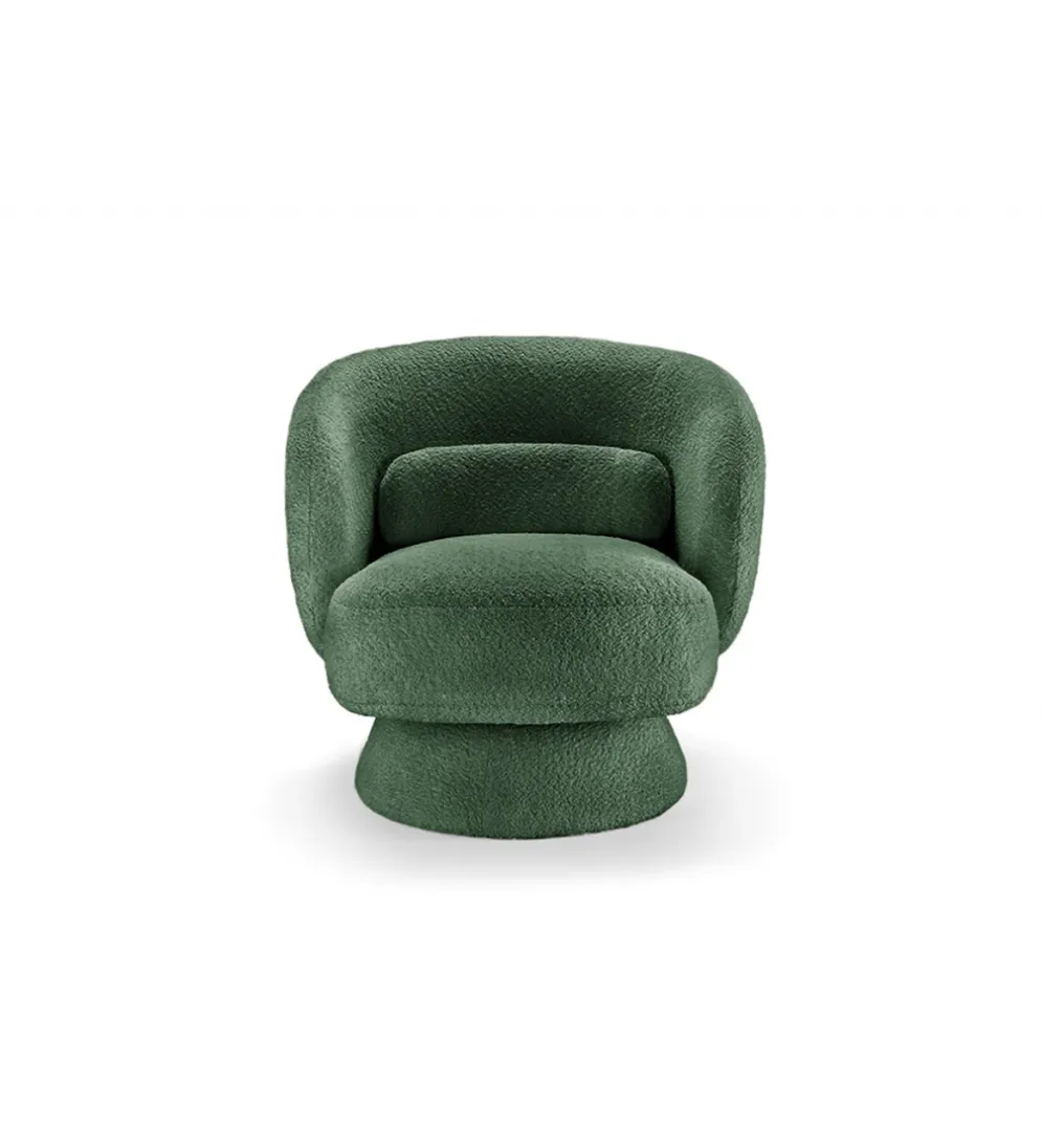 Fotel obrotowy BOSSA NOVA bouclé zielony