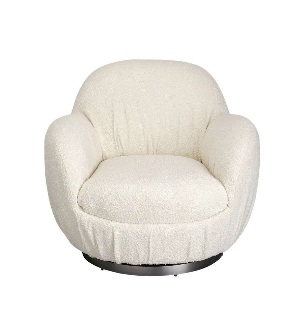 Fotel obrotowy Nube Bouclé 88 cm kremowy