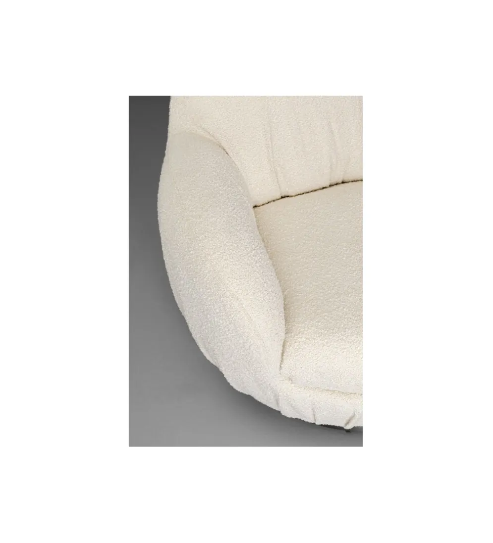 Fotel obrotowy Nube Bouclé 88 cm kremowy