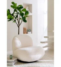 Fotel obrotowy Snow 81 cm Bouclé biała