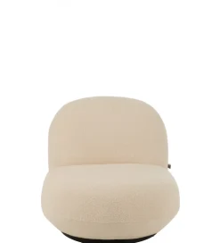 Fotel obrotowy Snow 81 cm Bouclé biała