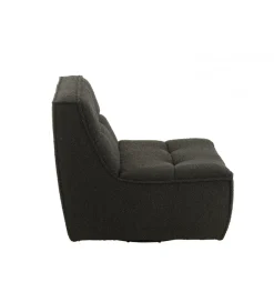 Fotel obrotowy Swivel Bouclé 83 cm czarny