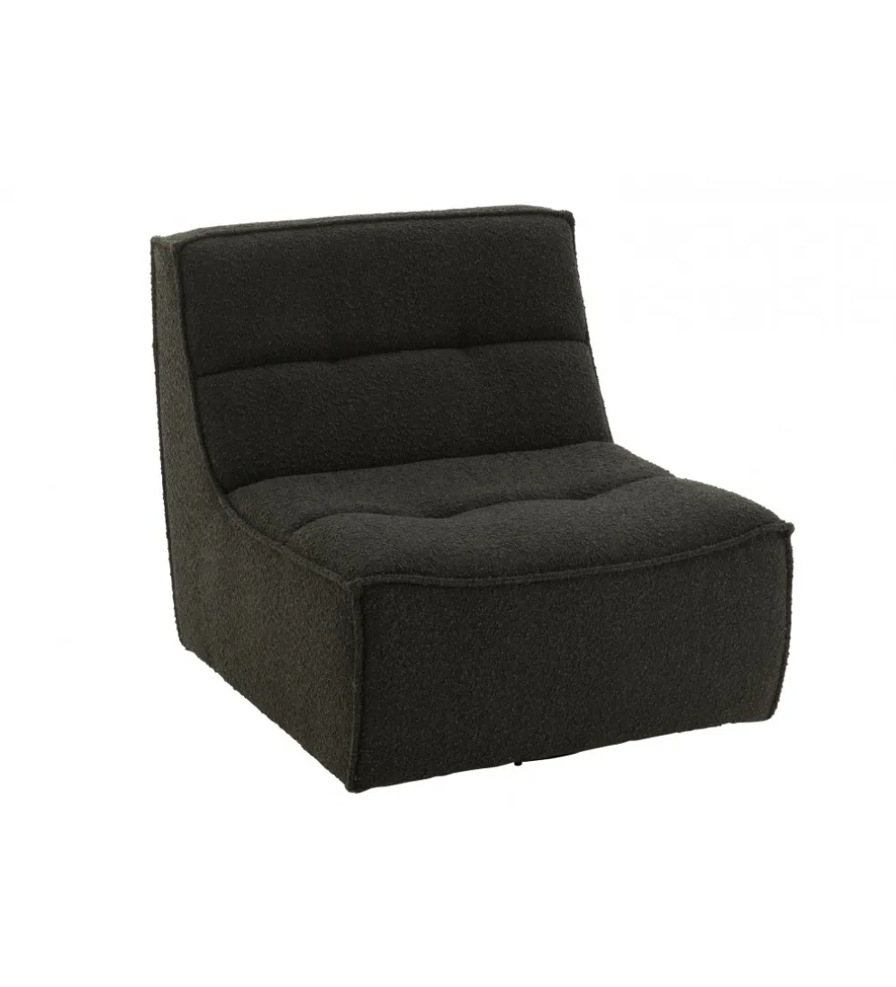 Fotel obrotowy Swivel Bouclé 83 cm czarny