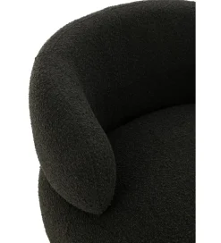 Fotel obrotowy Swivel II Bouclé 82 cm czarny