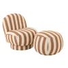 Fotel STRIPED 72 cm białokarmelowy