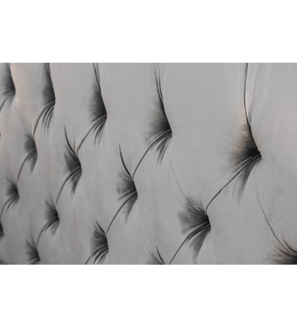 Łóżko Big CITY Paris 180 cm x 200 cm szary aksamit