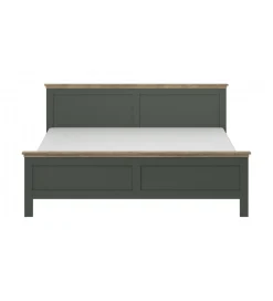 Łóżko EVORA 180 cm x 200 cm zielone z dodatkiem koloru dąb Lefkas