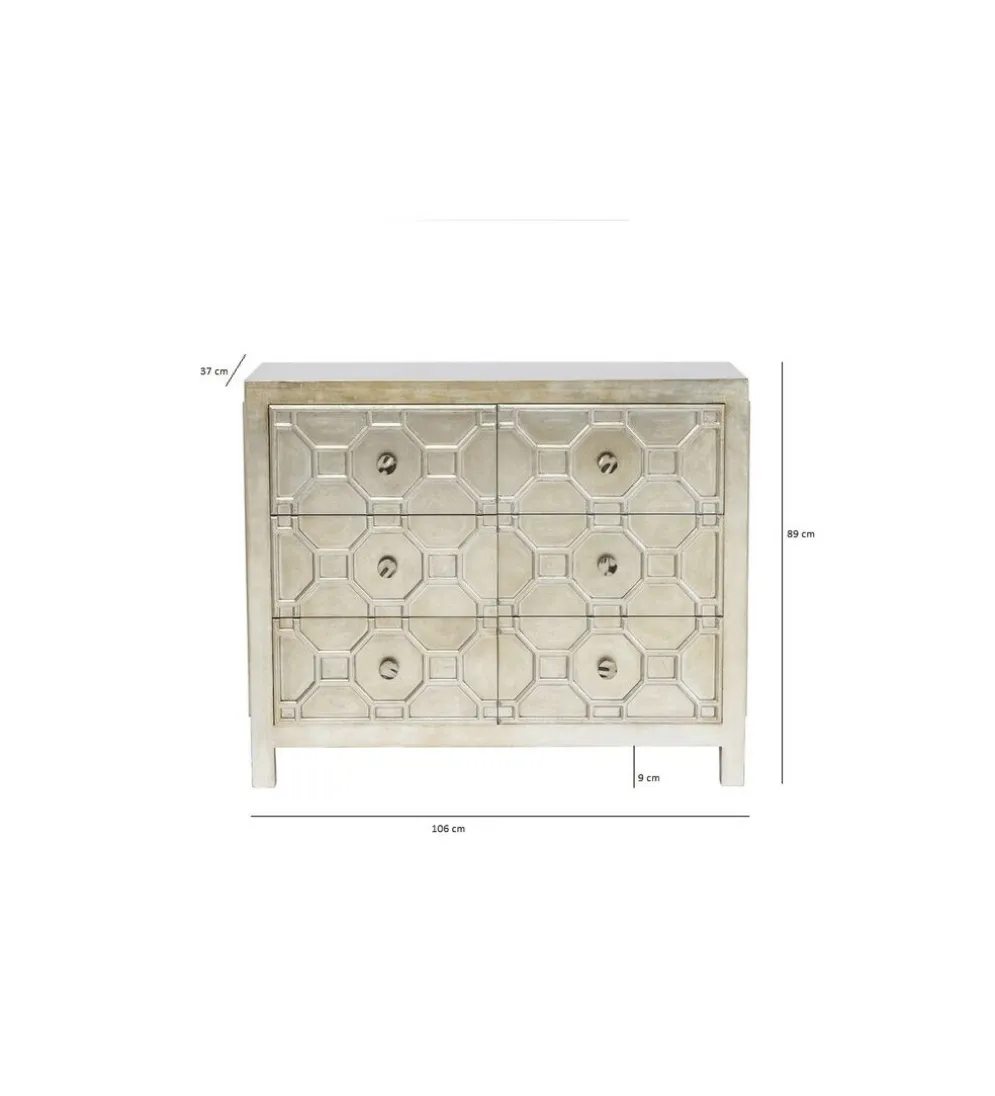 Komoda ALHAMBRA 107 cm srebrna