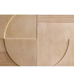 Komoda ART DECO 170 cm drewno mango biało beżowa