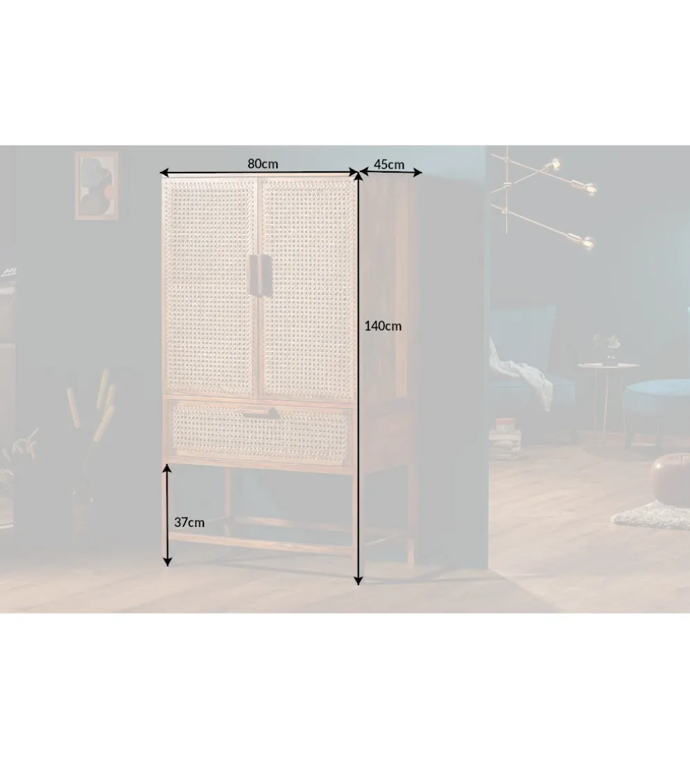 Komoda Bamboo Lounge 140 cm drewno mango