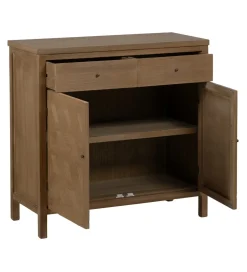 Komoda BATARU 90 cm drewno paulowni naturalna