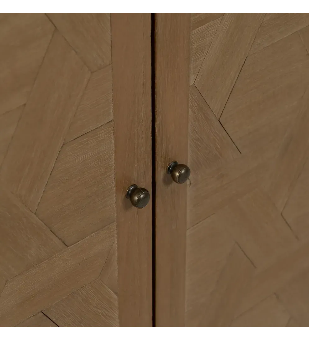 Komoda BATARU 90 cm drewno paulowni naturalna