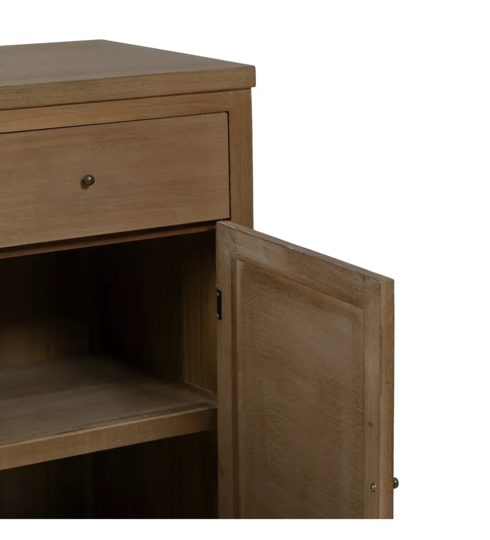 Komoda BATARU 90 cm drewno paulowni naturalna