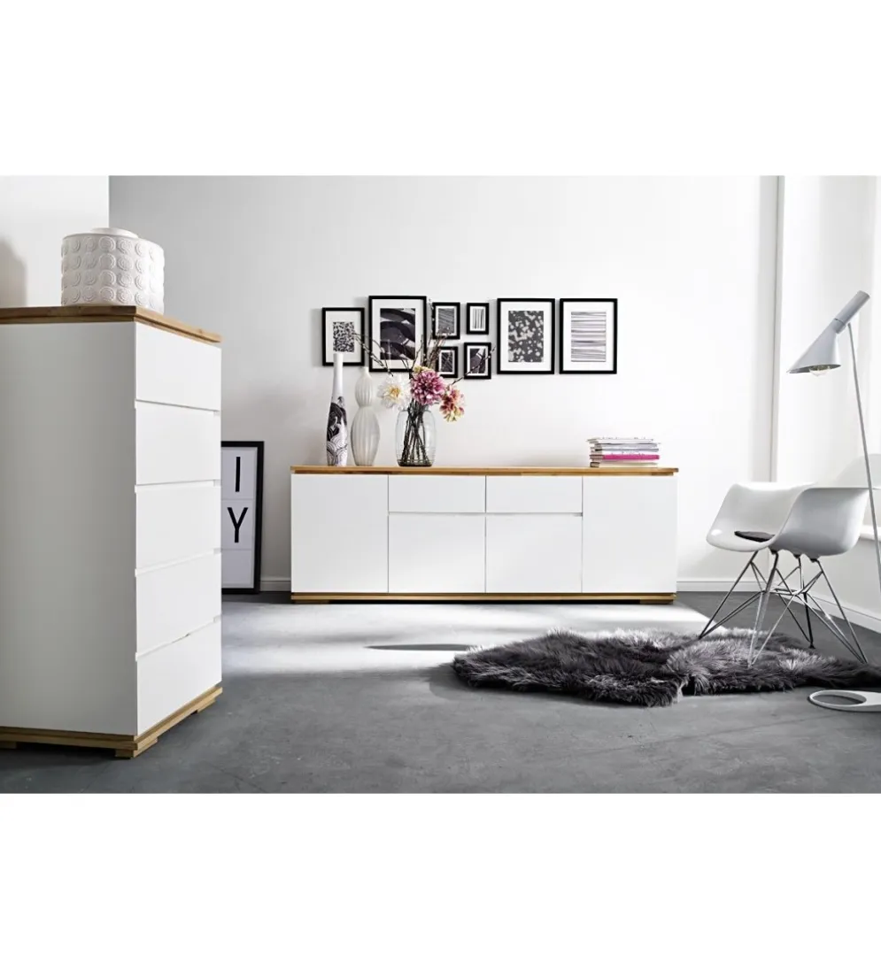 Komoda CHIARO 180 cm biało kremowa