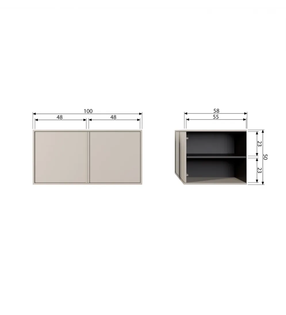 Komoda DAILY 50 x 100 cm drewno sosny szare