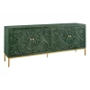 Komoda 3D PEACOCK 175 cm drewno mango ciemnozielona